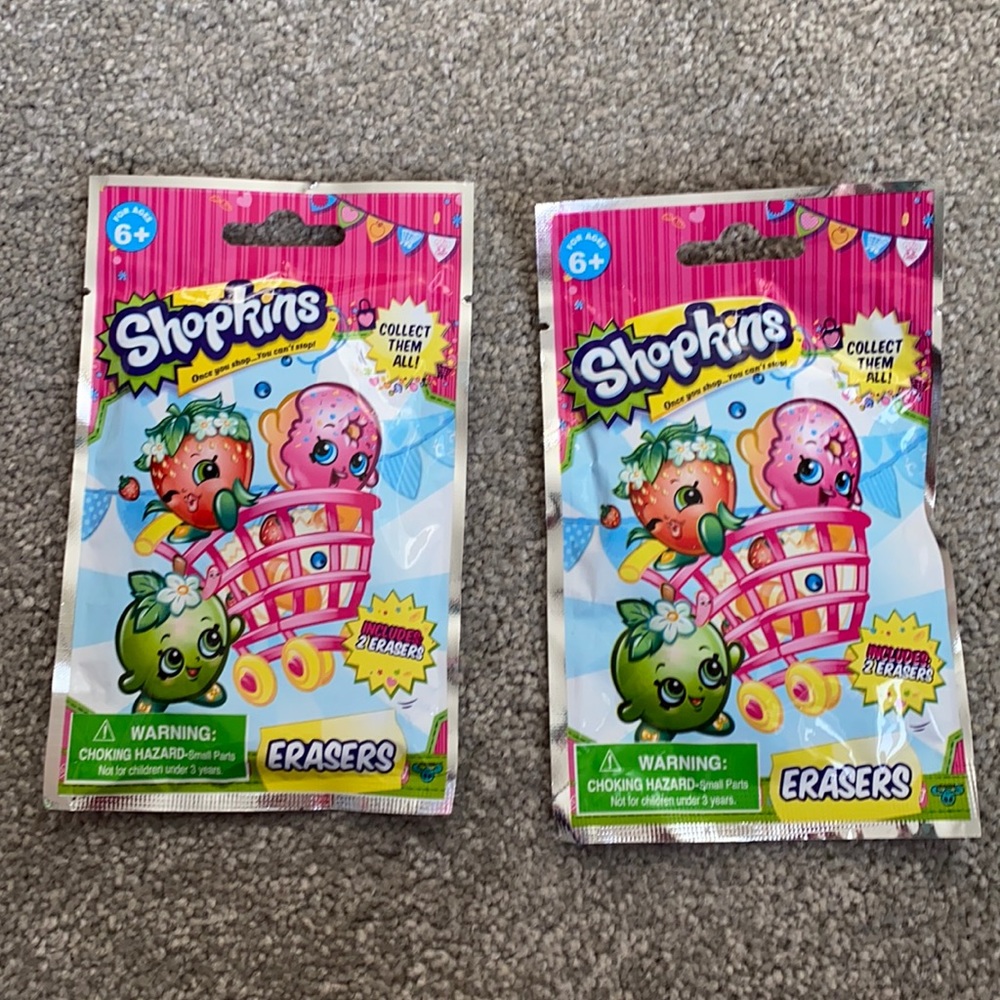 Shopkins eraser packs lot of 2